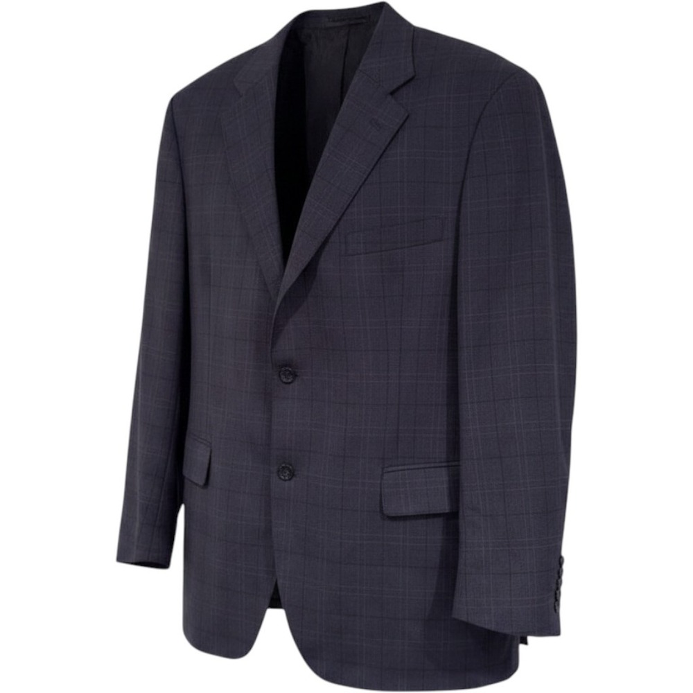 Pronto Uomo Plaid Wool Blazer Men's 44R Navy Business Workwear Preppy Classic